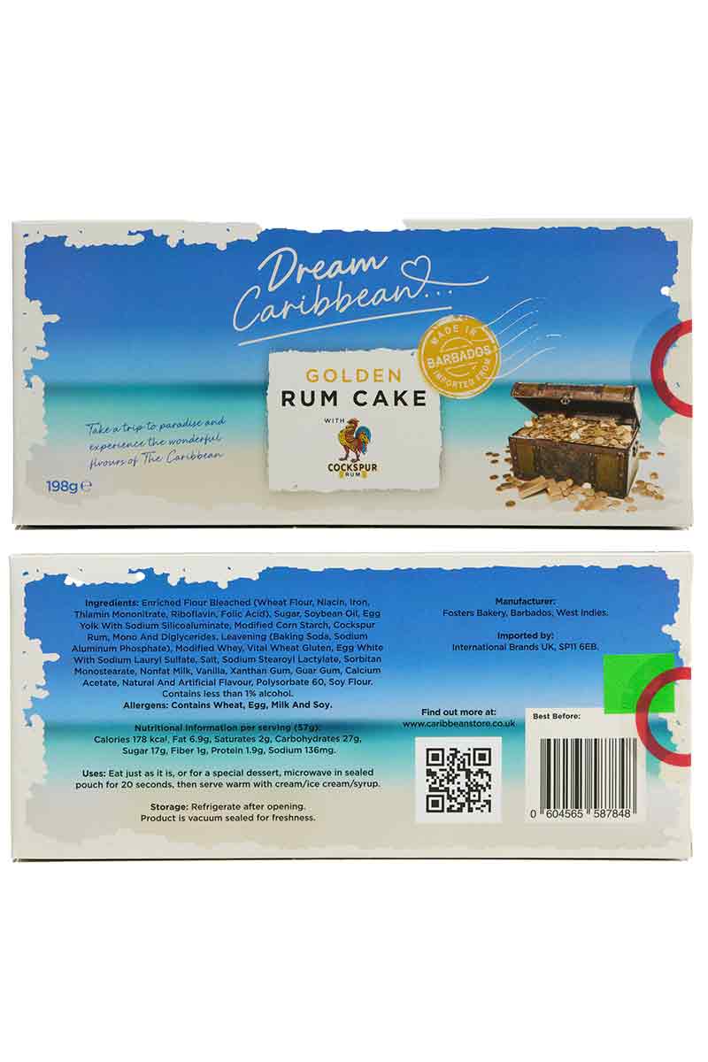 Dream Caribbean Golden Rum Cake 198g