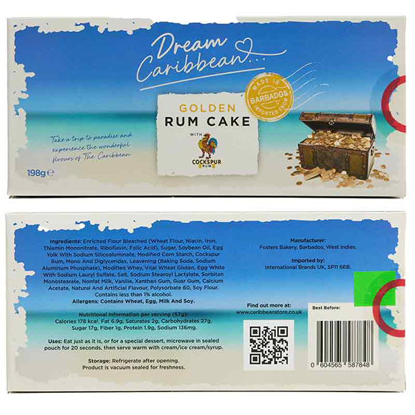 Dream Caribbean Golden Rum Cake 198g